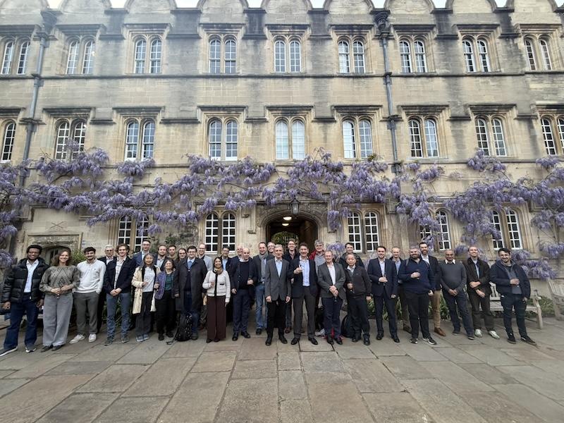A photo of the JAI AB members and attendees in Jesus College Quad