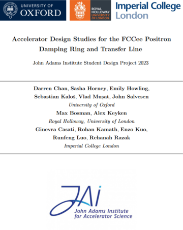 Front cover of the accelerator design report produced by the JAI students