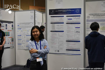 Sasha Horney next to her poster at IPAC 2026