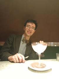 Seb Wilkes enjoying dessert at IBIC