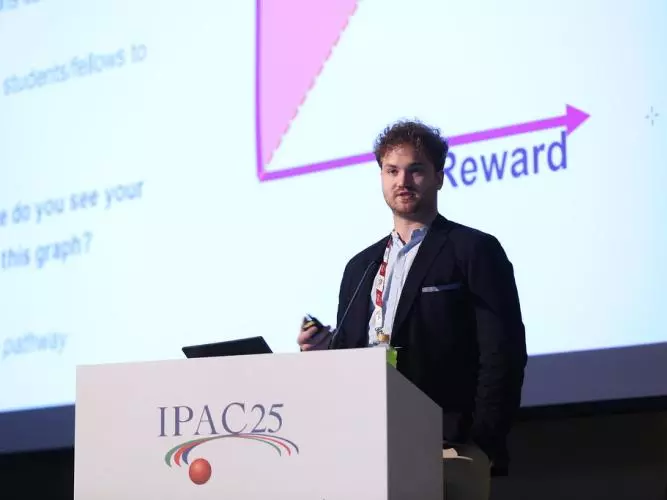 Jack Salvesen presenting at IPAC 2025